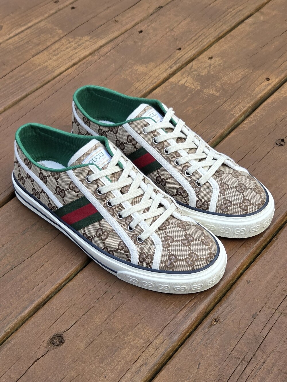 GUCCI 1977 Canvas Sneaker (Men's Size 8/Fits Like a US Size 9) - Worn Once - Picture 3 of 16